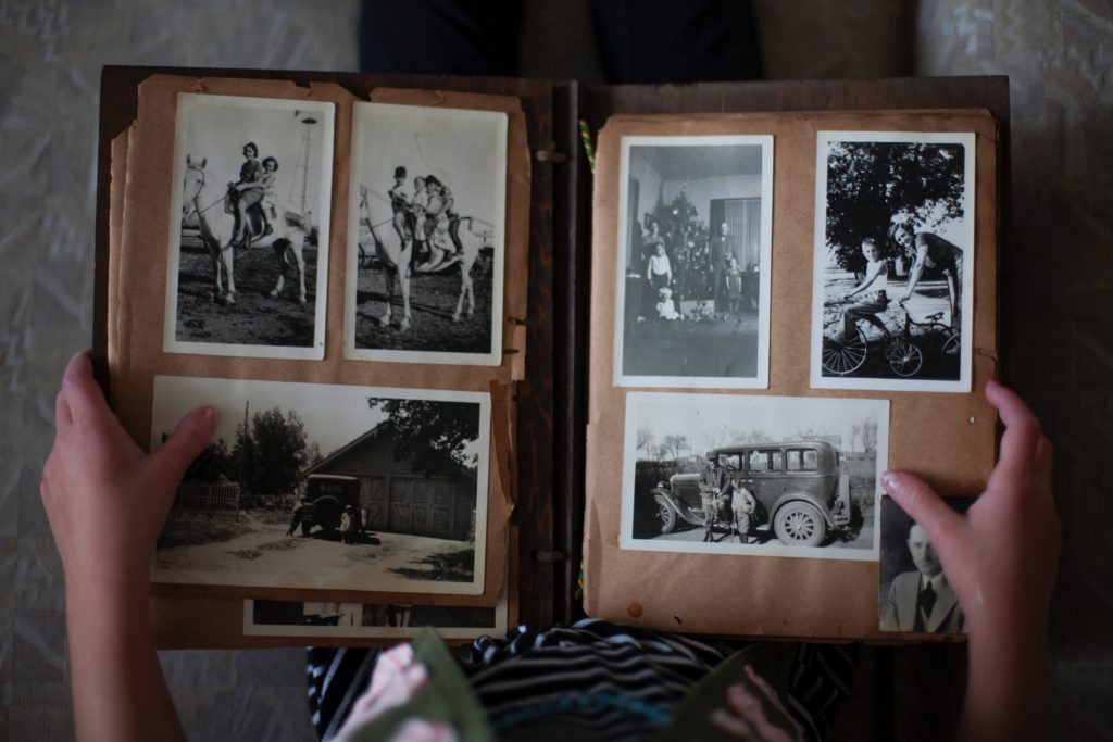 photo album with historical photos