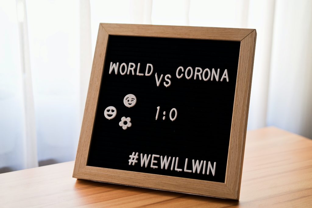 world vs corona sign
