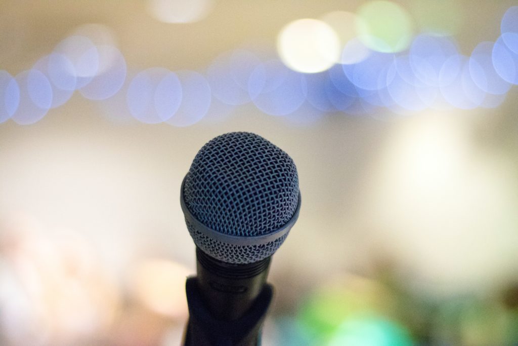 closeup of microphone